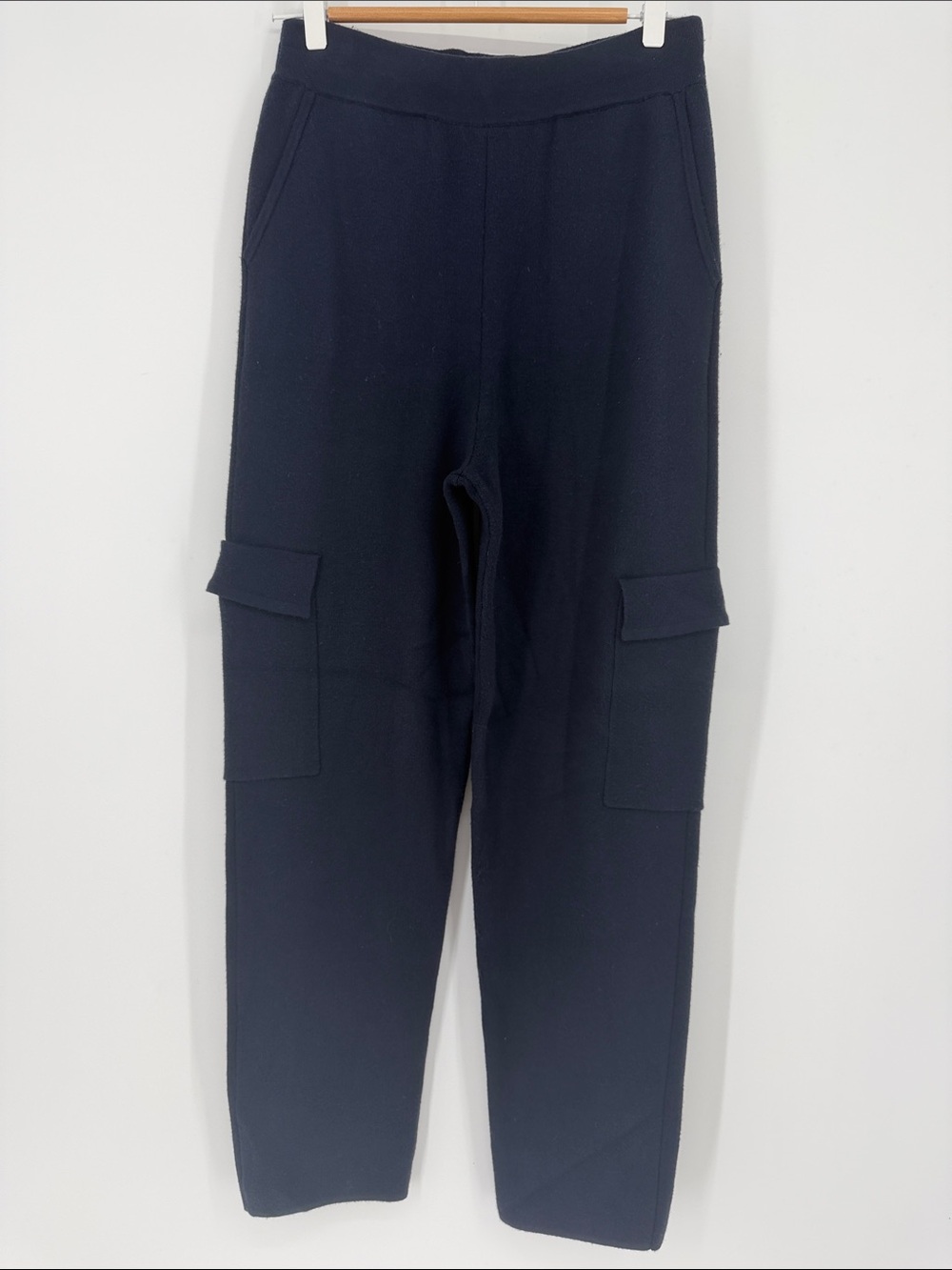 Haven Well Within Navy Cargo Pants Size S Pull On Knit Straight Leg NWT $128